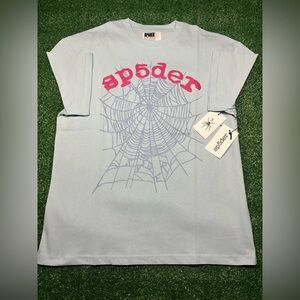 Spider Graphic Men's T-Shirt - Light Blue